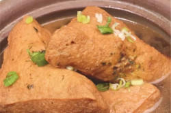 【创新菜】荠菜塞肉油豆腐